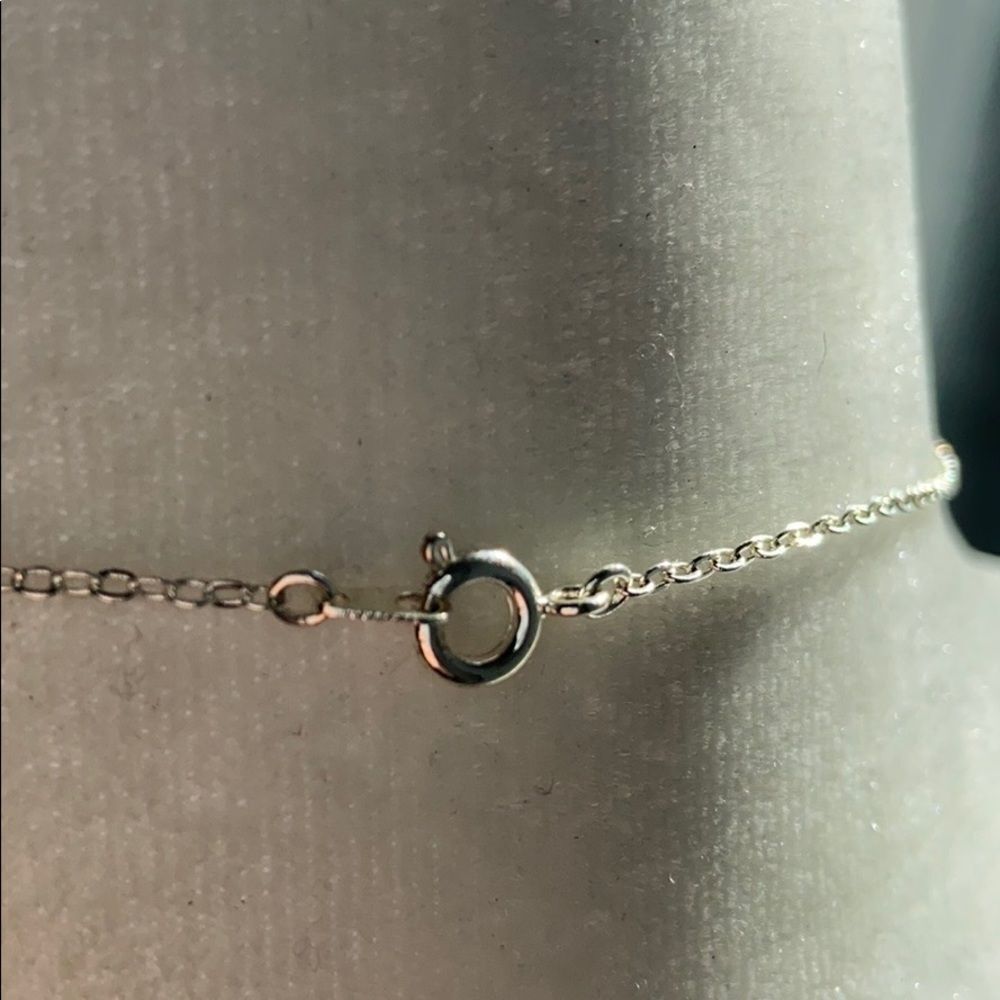 “E” Cursive Initial Rhinestone Silver Necklace - image 6